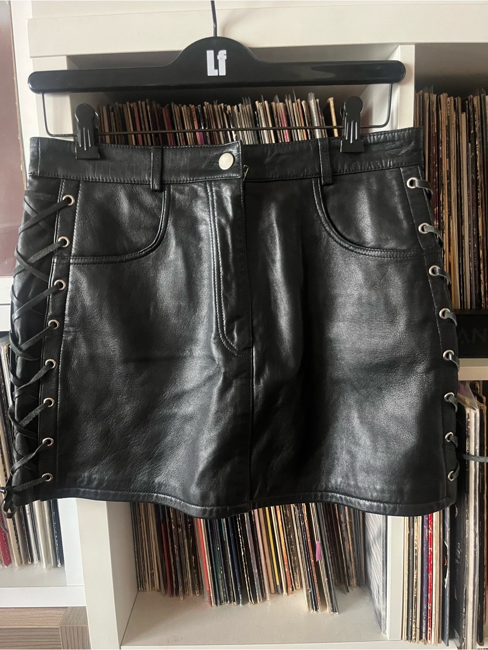 FIRST Genuine Leather Lace Sides Mini Skirt size 6/8